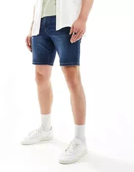 ASOS DESIGN – синие джинсовые шорты скинни стандартной длины