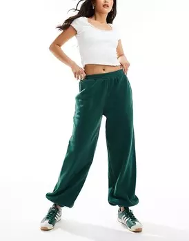 ASOS DESIGN – темно-зеленые флисовые джоггеры, часть комплекта