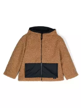 Aspesi Kids дубленка из овчины с капюшоном, коричневый