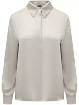 Атласная рубашка Alberta Ferretti, серый