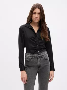 Атласная рубашка Gap, черный
