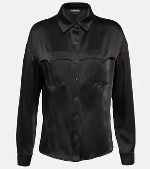Атласная рубашка TOM FORD, черный