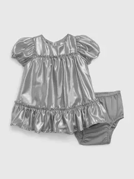 Атласное платье Gap, серый