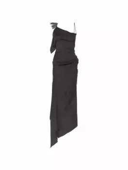Атласное платье макси Cami Victoria Beckham, черный