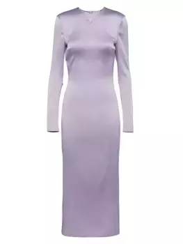 Атласное платье-миди Prada, фиолетовый