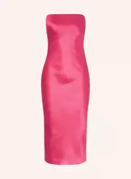 Атласное платье с открытыми плечами Gina Tricot, розовый