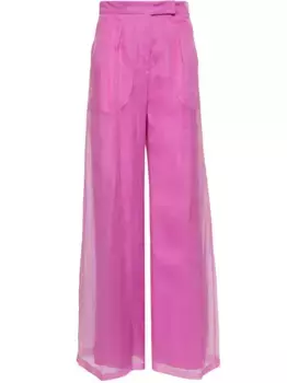 Атласные брюки прямого кроя MAX MARA, розовый