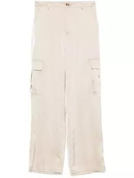 Атласные брюки с высокой посадкой DKNY, нейтральный