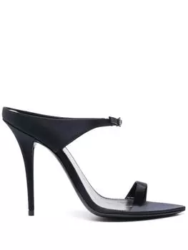 Атласные мюли Saint Laurent, синий