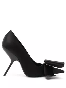 Атласные туфли с бантом Ferragamo, черный