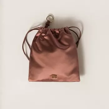 Атласный клатч Miu Miu, коричневый