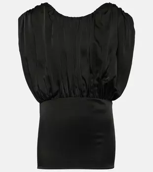 Атласный топ Jil Sander, черный