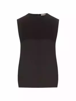 Атласный топ Saint Laurent, черный