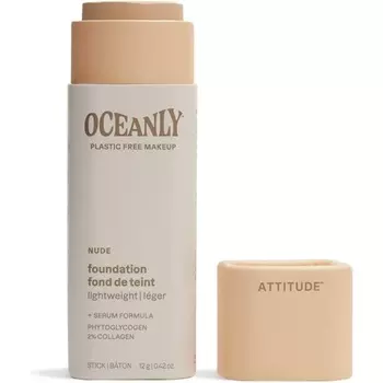 ATTITUDE Oceanly, не содержащая пластика, тональная основа с легким покрытием, не содержит диоксида титана, проверена EWG, веганский макияж телесного цвета, 12 грамм