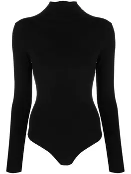 Atu Body Couture боди с высоким воротником и длинными рукавами, черный