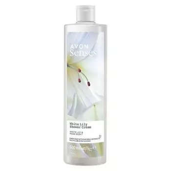 Avon Senses, White Lily, кремовый гель для душа для женщин, Белая лилия и мускус, 500 мл