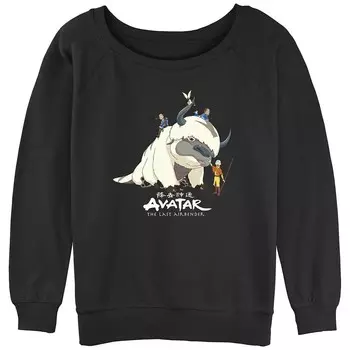 Аватар для юниоров The Last Airbender Aang Group Пуловер с напуском и рисунком Terry Licensed Character, черный