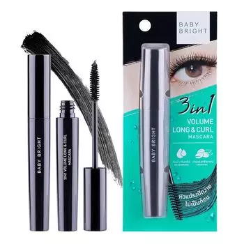 Baby Bright Тушь для ресниц 3 в 1 Volume Long Curl 5,5 г, Black