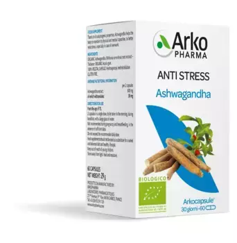 Бад для борьбы с тревогой и стрессом Arkopharma Ashwagandha Bio, 60 капсул