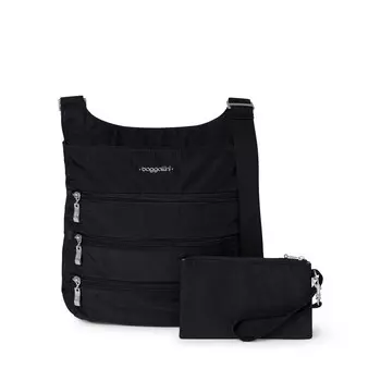 Baggallini Большая сумка на молнии, цвет Black/Sand