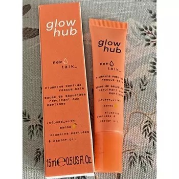 Бальзам для губ Pep Talk с пептидами, придающий объем, манго, 15 мл Glow Hub