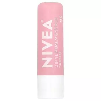Бальзам и скраб для губ 2 в 1, дикая роза, 0,17 унции (4,8 г) Nivea