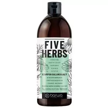 Балансирующий шампунь Barwa,Five Herbs 480мл