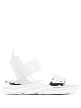 Baldinini metallic-strap detail sandals, белый