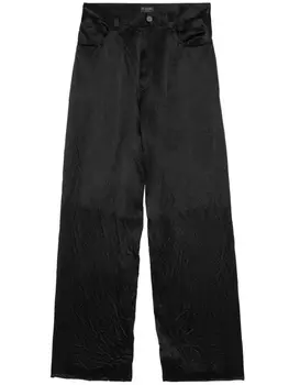 Balenciaga атласные брюки свободного кроя, черный
