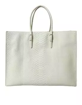 Balenciaga Chic Кожаная сумка-тоут Python желтого цвета для женщин, белый