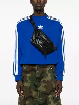 Balenciaga фирменная кожаная поясная сумка, черный