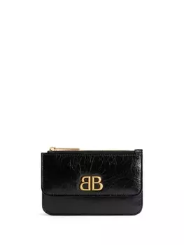 Balenciaga картхолдер Monaco с логотипом, черный