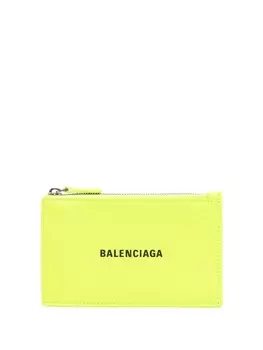 Balenciaga картхолдер на молнии с логотипом, желтый