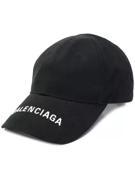 Balenciaga кепка с вышитым логотипом, черный