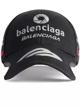 Balenciaga кепка с вышитым логотипом, черный