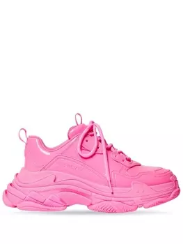 Balenciaga лакированные кроссовки Triple S, розовый