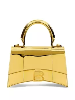 Balenciaga маленькая сумка-тоут Hourglass Metal, золотистый