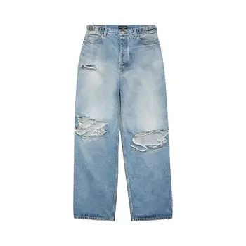 Balenciaga Мешковатые джинсы Destroyed Eco Blue