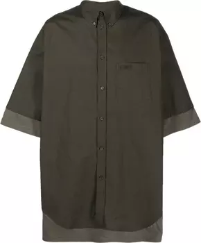 Balenciaga многослойная рубашка с короткими рукавами, зеленый
