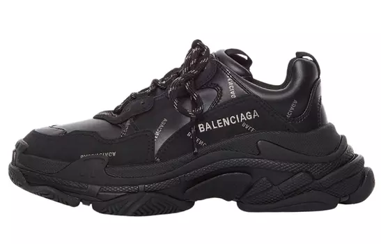 Кроссовки Balenciaga Triple S AllOver Logo Black Grey Leather Free