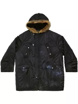 Balenciaga парка с капюшоном, черный