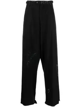 Balenciaga шерстяные брюки Skater с принтом граффити, черный