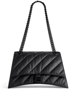 Balenciaga стеганая сумка на плечо Crush среднего размера с цепочкой, черный