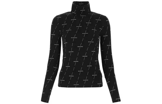 Водолазка женская Balenciaga с логотипом, черный