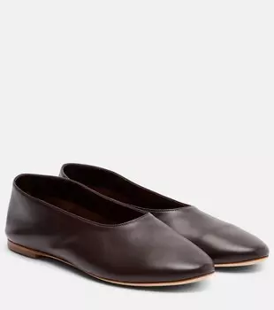 Балетки Alba из кожи Staud, Espresso