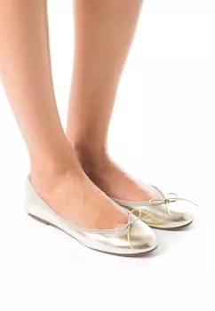 Балетки Ballerette с бантиками, серебристый