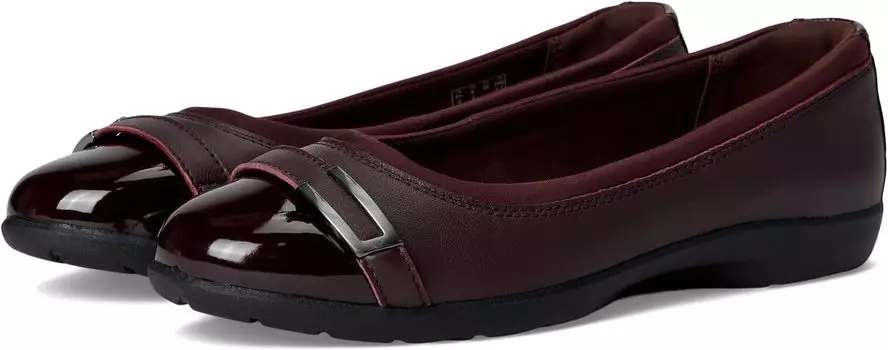 Балетки Clarks Meadow Rose, цвет Wine Combi Leather