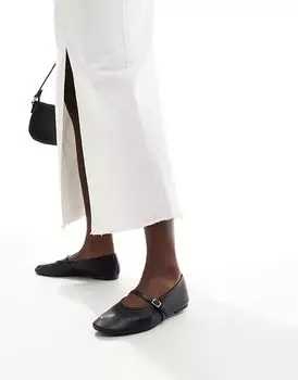 Балетки Cotton On с гладкой пряжкой черного цвета Cotton:On