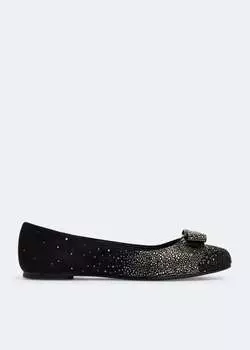 Балетки FERRAGAMO Vara bow ballet flats, черный