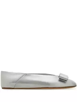 Балетки Ferragamo Vara Bow, серебряный